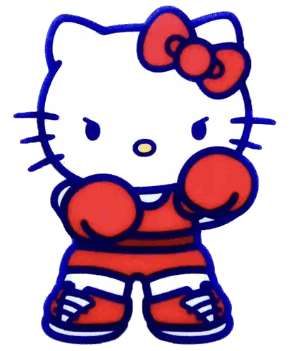 Hello Kitty Wearing Boxing Gloves Sticker