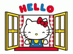 Hello Kitty Wednesday Opening The Window GIF