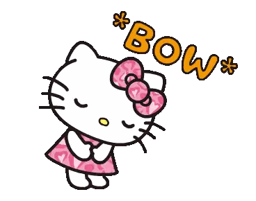 Hello Kitty With Bow And Bow Text Sticker