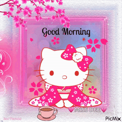 Hello Kitty with Cup of Coffee