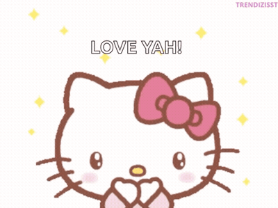 Hello Kitty With Hearts Love Yah GIF
