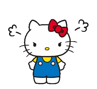Hello Kitty With Red Bow And Overalls Sticker