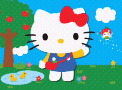 Hello Kitty With Red Bow GIF
