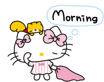 Hello Kitty With Squirrel Morning Sticker