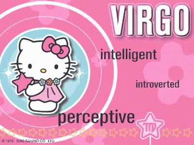 Hello Kitty Zodiac Sign Virgo Card GIF