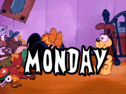 Hello Monday Scary Garfield GIF