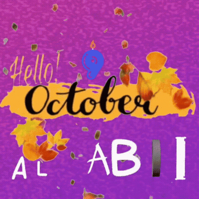 Hello October Ali Abi On Purple Background GIF