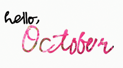 Hello October Colorful Font GIF