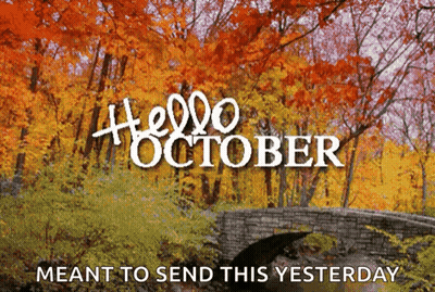 Hello October Sign GIF