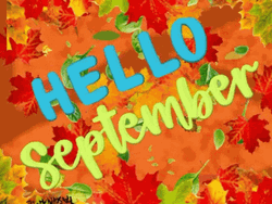 Hello September With Autum Leaves GIF