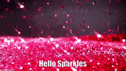 Hello Sparkles Red Glitter GIF