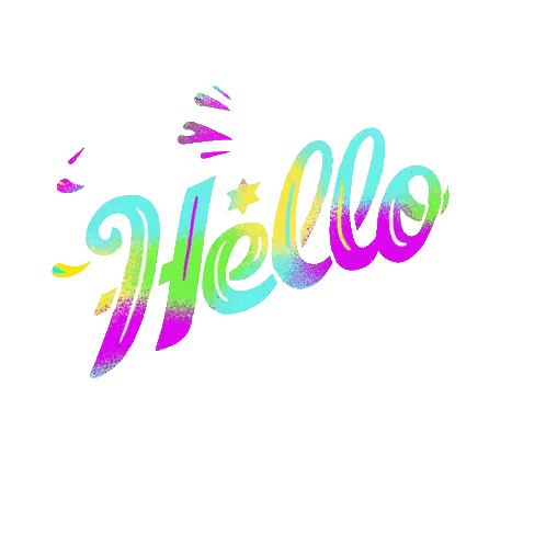 Hello Surrounded By Colorful Swirls Sticker