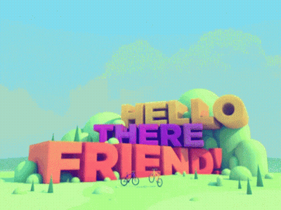 Hello There Friend Sign With Bicycle GIF