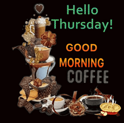 Hello Thursday Brown Motif GIF