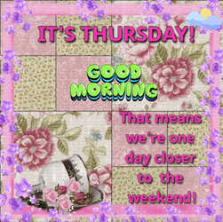 Hello Thursday Pink Borders GIF