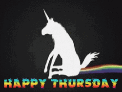 Hello Thursday Rainbow Unicorn GIF