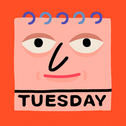 Hello Tuesday Calendar Face Eye Rolling GIF