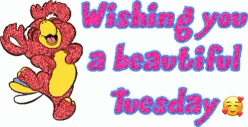 Hello Tuesday Glittery Happy Bear GIF