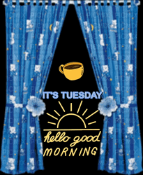 Hello Tuesday Good Morning Blue Curtains GIF