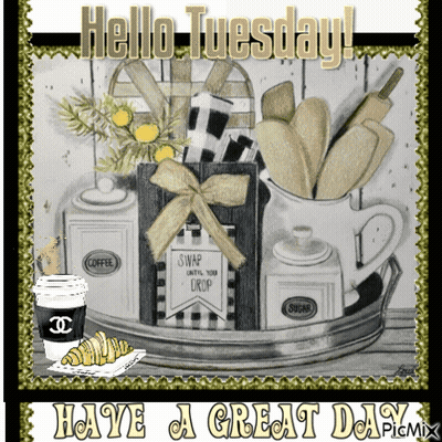 Hello Tuesday Greeting Card GIF