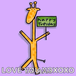 Hello Tuesday Waving Cartoon Giraffe GIF