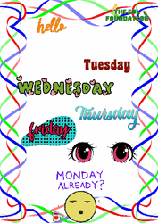 Hello Tuesday Weekdays Colorful Graphic Design GIF