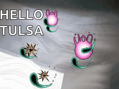 Hello Tulsa Poster Cartoon Drawing GIF
