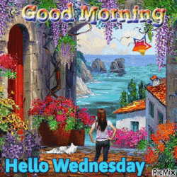 Hello Wednesday Cozy Village GIF