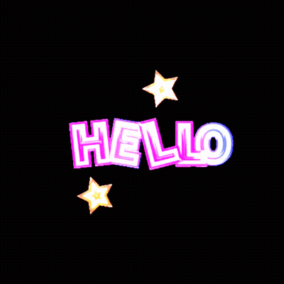 Hello Word On Black Background With Stars GIF