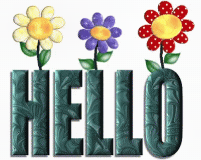 Hello Word Surrounded By Flowers GIF