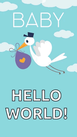 Hello World Baby Shower GIF