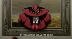 Hellsing Anime Alucard Vampire Painting Dead Body GIF