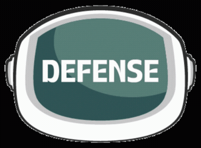 Helmet With Defense In White Letters GIF