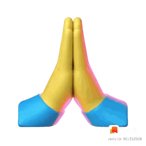 Helo ID Next To Praying Hands Sticker