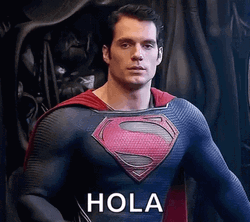 Heny Cavill As Superman Waving Hola Greeting GIF