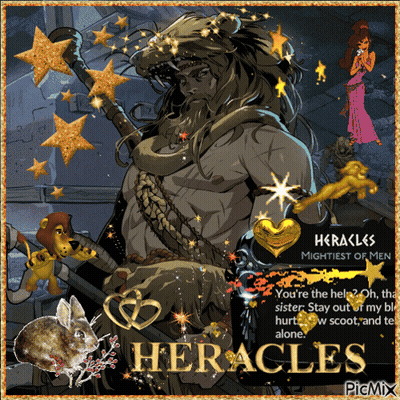 Heracles Mightiest Of Men With Lion And Mouse GIF