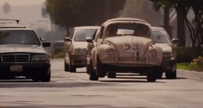 Herbie The Beetle Driving Down Street GIF