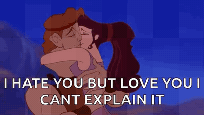 Hercules And Megara Kissing I Hate You Love You GIF