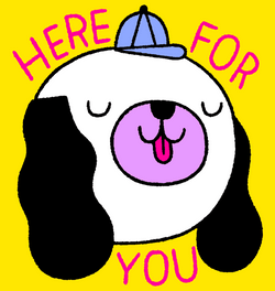 Here For You Cartoon Dog Silly Face GIF