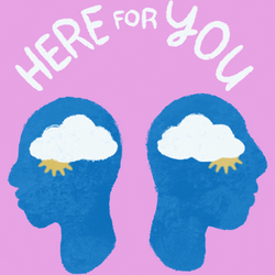 Here For You Jumping Rainbow Graphic Design GIF