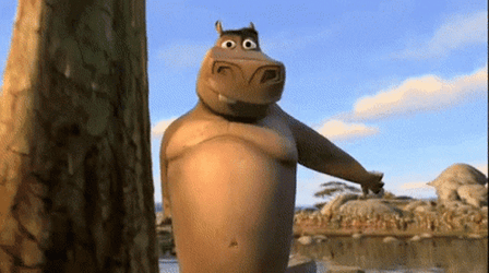 Here I Come Chunky Hippo GIF