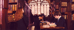 Hermione Aggressively Drops Book  GIF