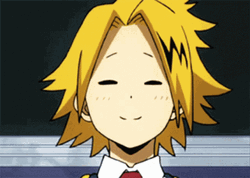 Hero Academia Denki Smiling Talking GIF