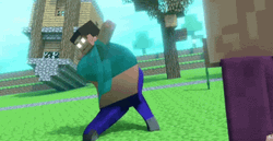 Herobrine Character Twisting Hips Minecraft GIF