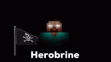 Herobrine Dark Space Skull Flag GIF