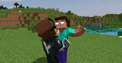 Herobrine Thrown On Ground Battle Gameplay GIF