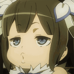 Hestia DanMachi  Anime Chibi Pout GIF