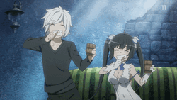 Hestia DanMachi Brushing Dance GIF