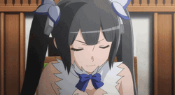 Hestia DanMachi Closed Eyes Thumbs Up GIF
