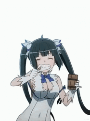 Hestia DanMachi  Happy Brushing GIF